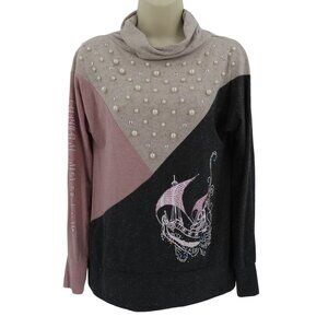 Disney Parks Small Peter Pan London Neverland Pearl Rhinestone Ship Shirt Top